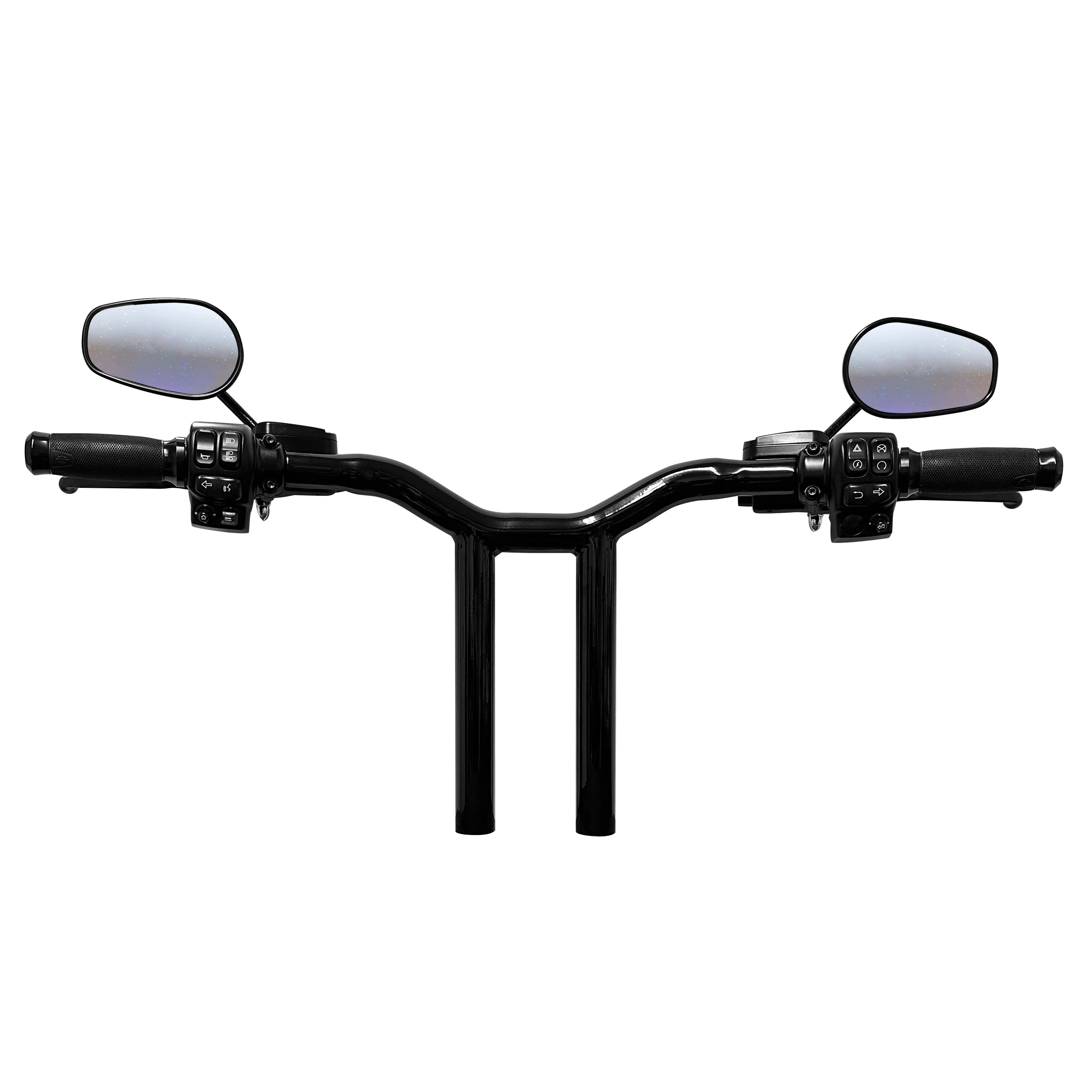 100% Plug In Ready 1.5" Big Daddy MX-T Bars for 2014-2015 Street Glide  (Gloss Black) - Image 3