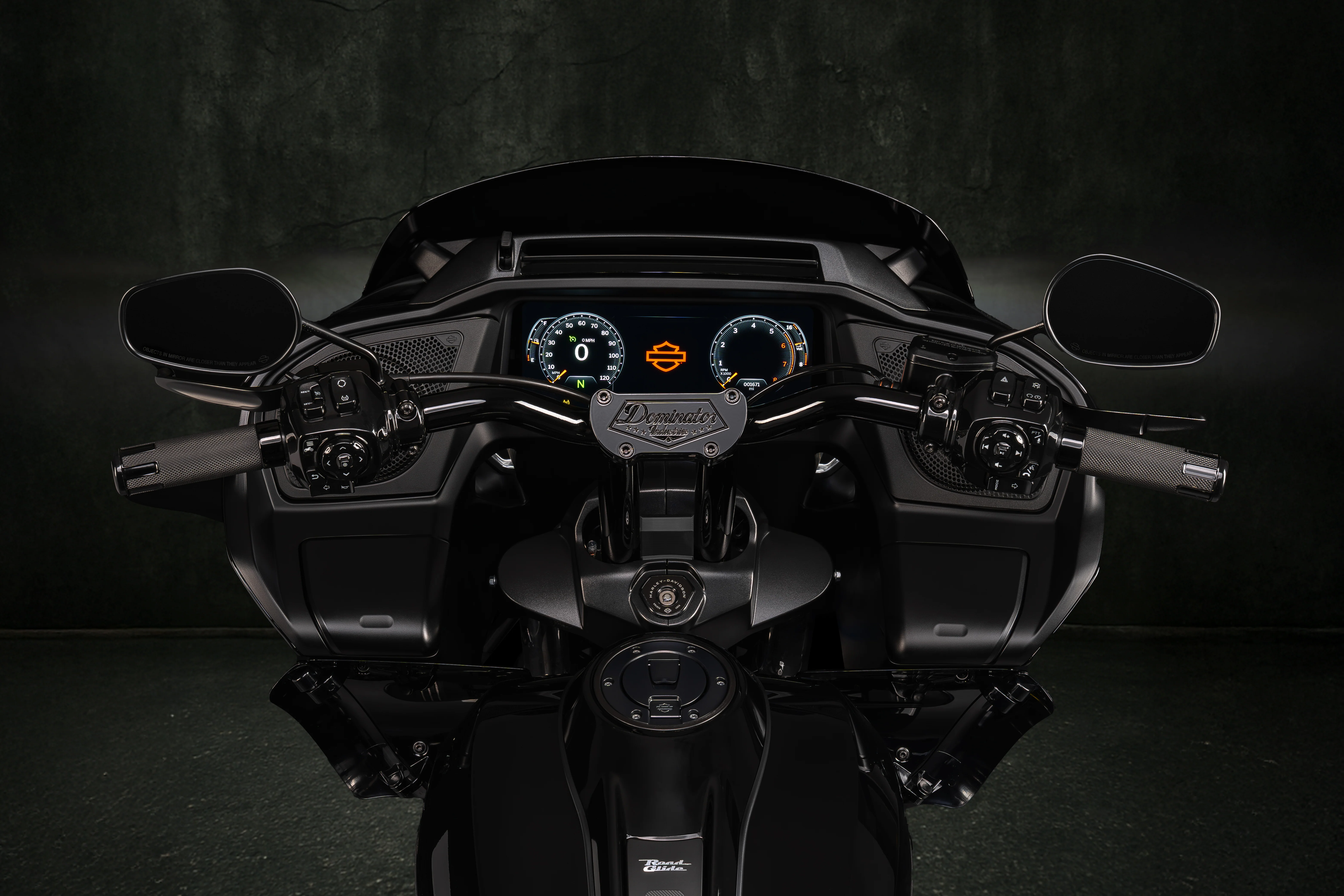 Pre-Wired Big Daddy 1 1/2" Pullback Riser & Low Bend Moto Bar Combination for 2017-2025 Road King Special (Gloss Black) - Image 12