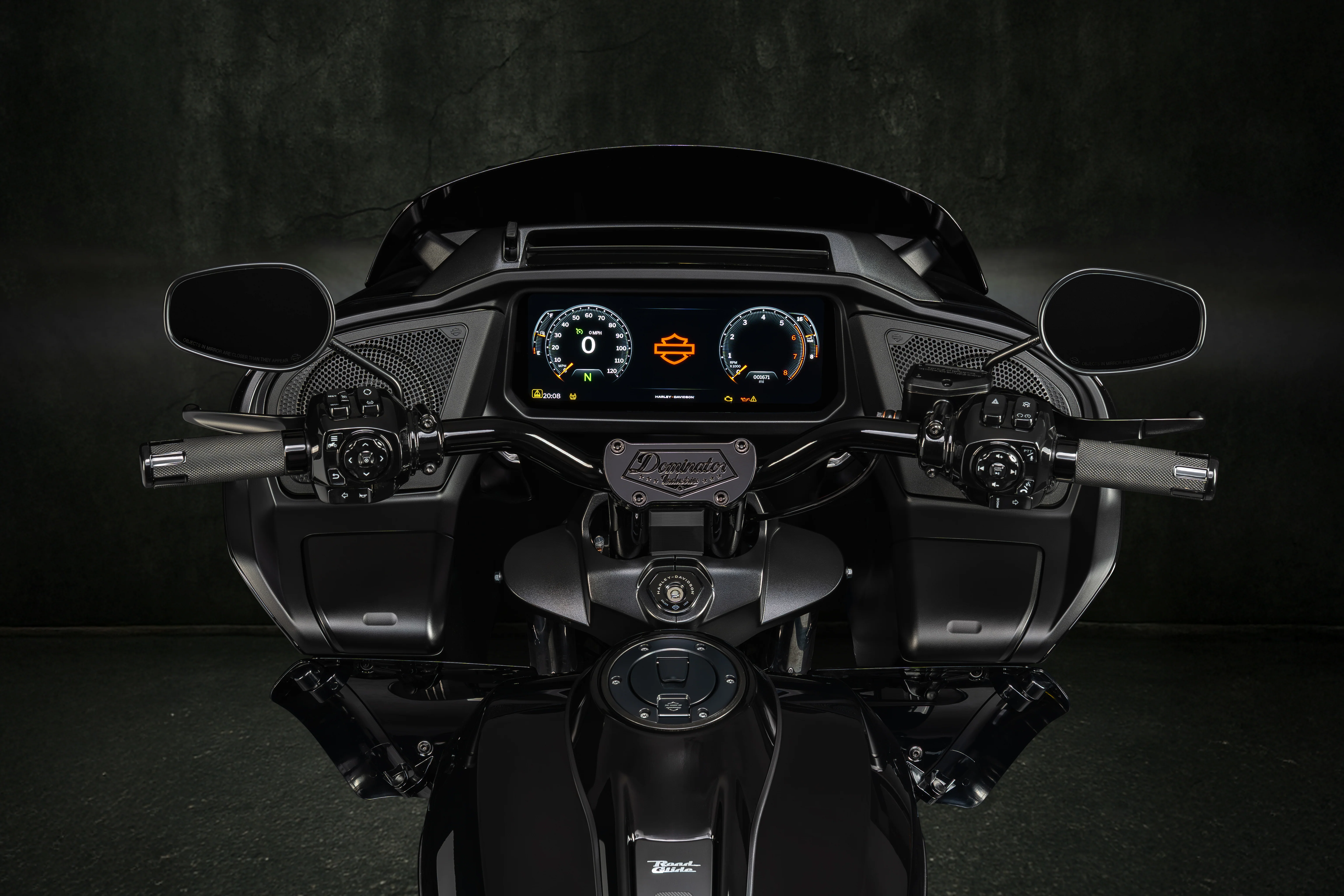 Pre-Wired Big Daddy 1 1/2" Pullback Riser & Low Bend Moto Bar Combination for 2017-2025 Road King Special (Gloss Black) - Image 21