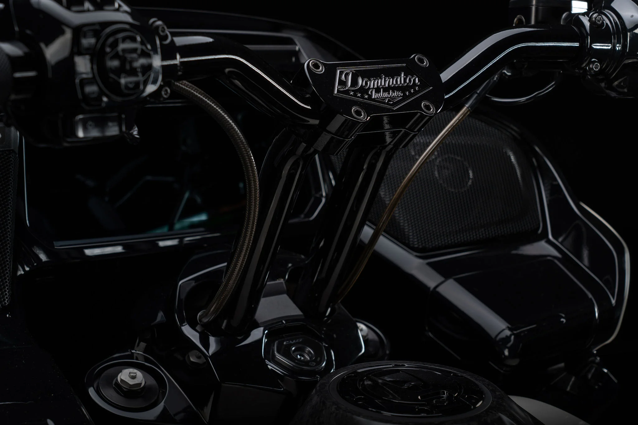 Pre-Wired Big Daddy 1 1/2" Pullback Riser & Low Bend Moto Bar Combination for 2017-2025 Road King Special (Gloss Black) - Image 22
