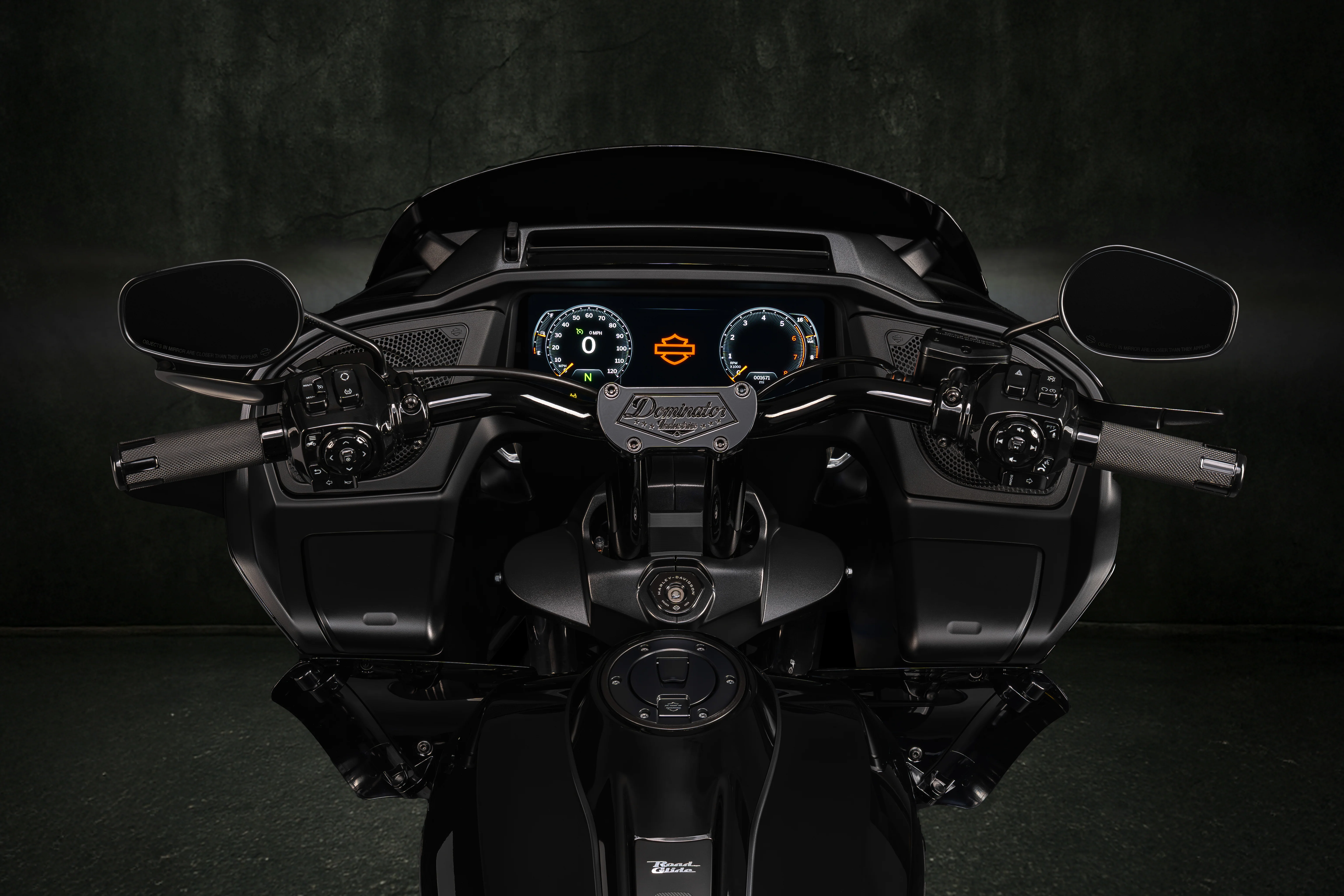 Pre-Wired Big Daddy 1 1/2" Pullback Riser & Low Bend Moto Bar Combination for 2017-2025 Road King Special (Gloss Black) - Image 7
