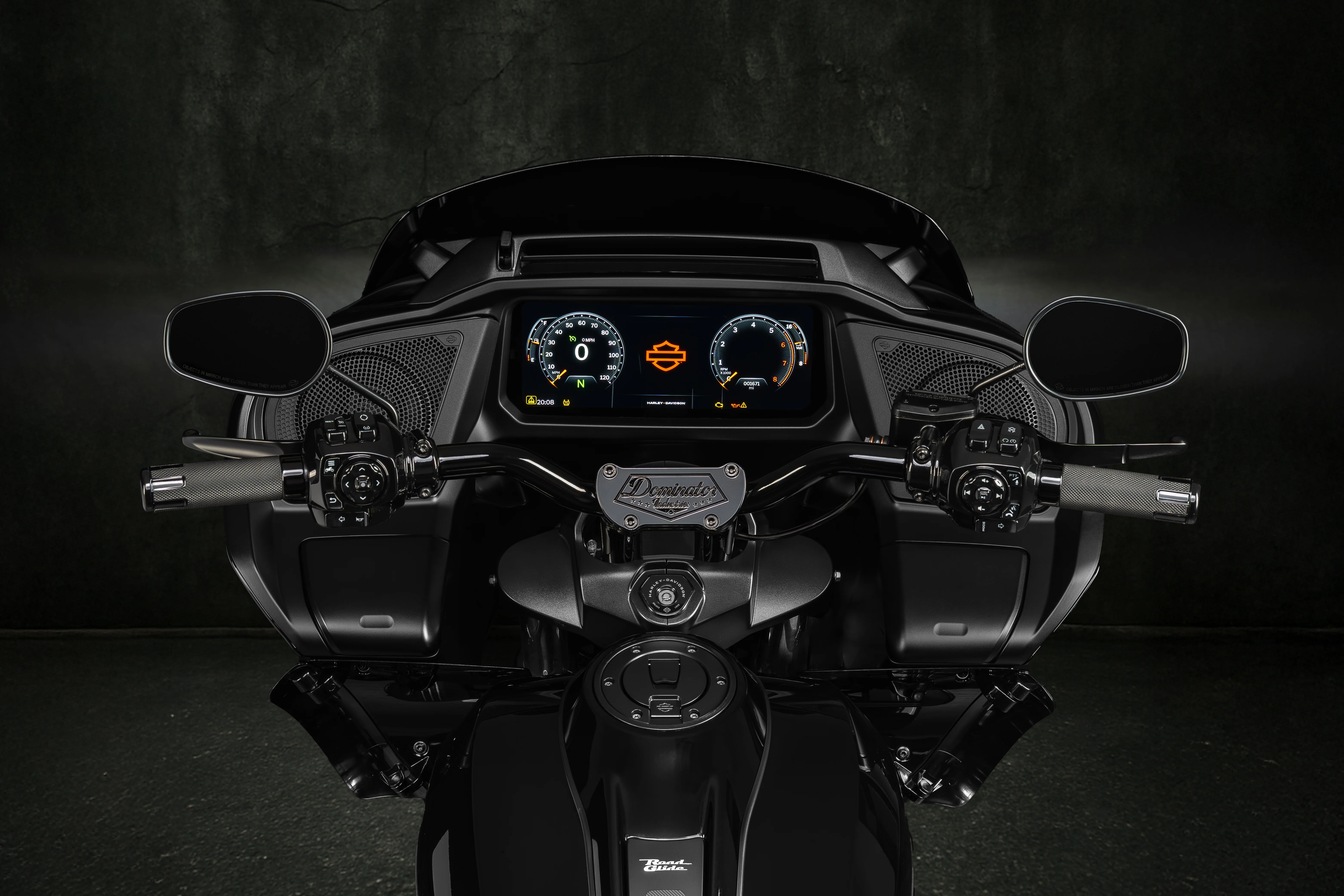 Pre-Wired Big Daddy 1 1/2" Pullback Riser & Low Bend Moto Bar Combination for 2017-2025 Road King Special (Gloss Black) - Image 8