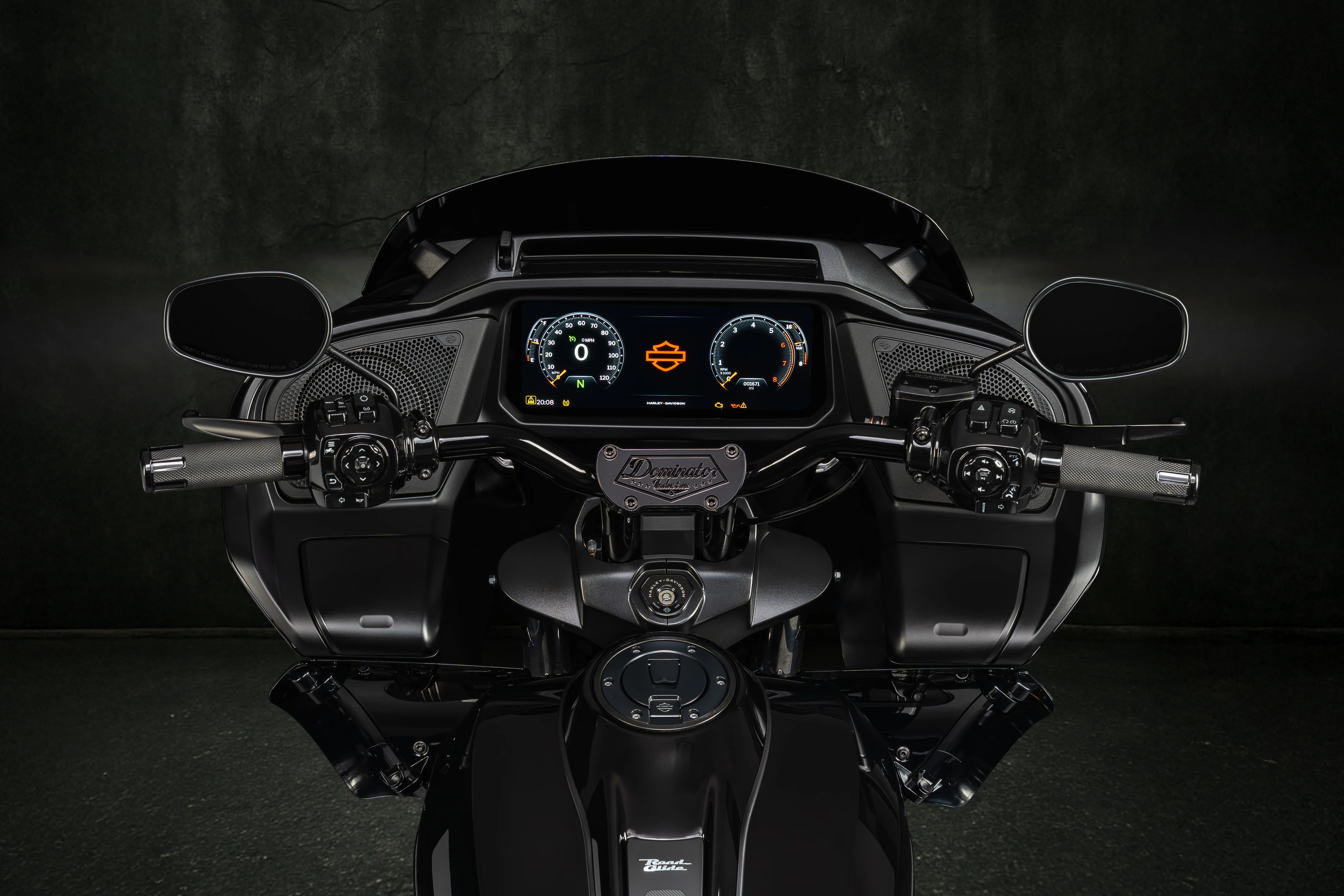 Pre-Wired Big Daddy 1 1/2" Pullback Riser & Low Bend Moto Bar Combination for 2017-2025 Road King Special (Gloss Black) - Image 9