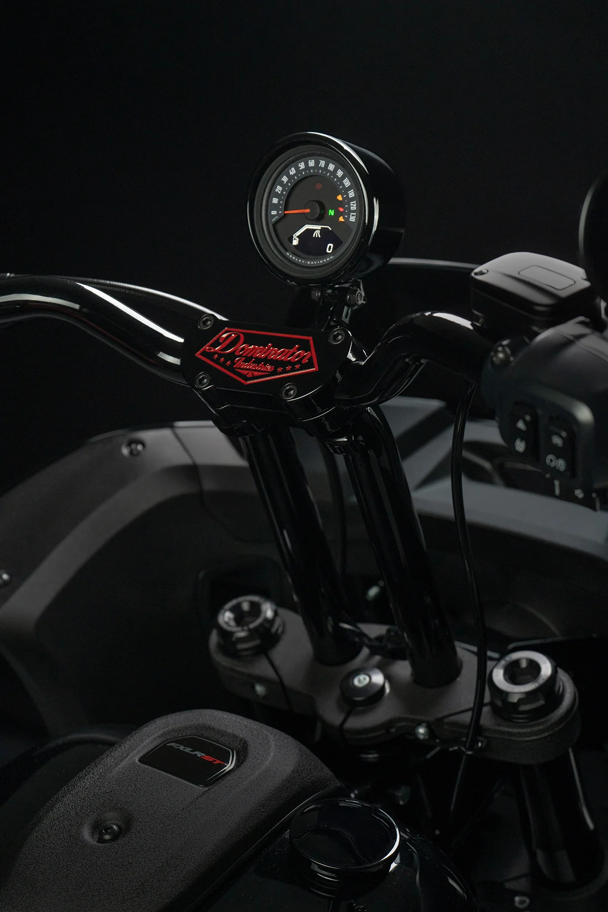 Mid Bend Moto Bar & Big Daddy 1.5 Pullback Riser Kit for 2025-2026 LOW RIDER ST - (Gloss Black) - Image 11
