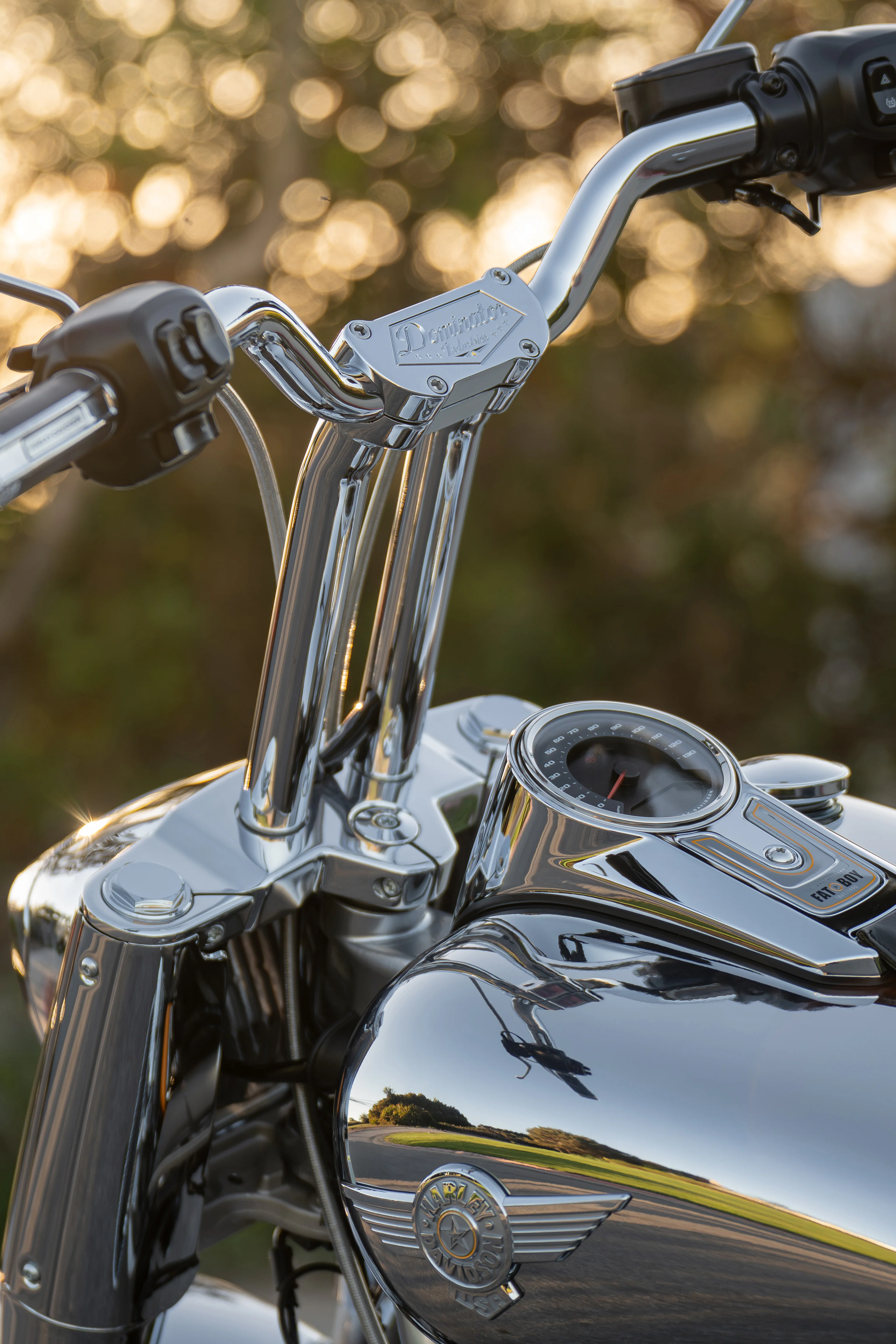 Low Bend Big Daddy 1.5 Pullback Riser &  Moto Bar Kit for 2025-2026 FAT BOY -  (Classic Chrome) - Image 14