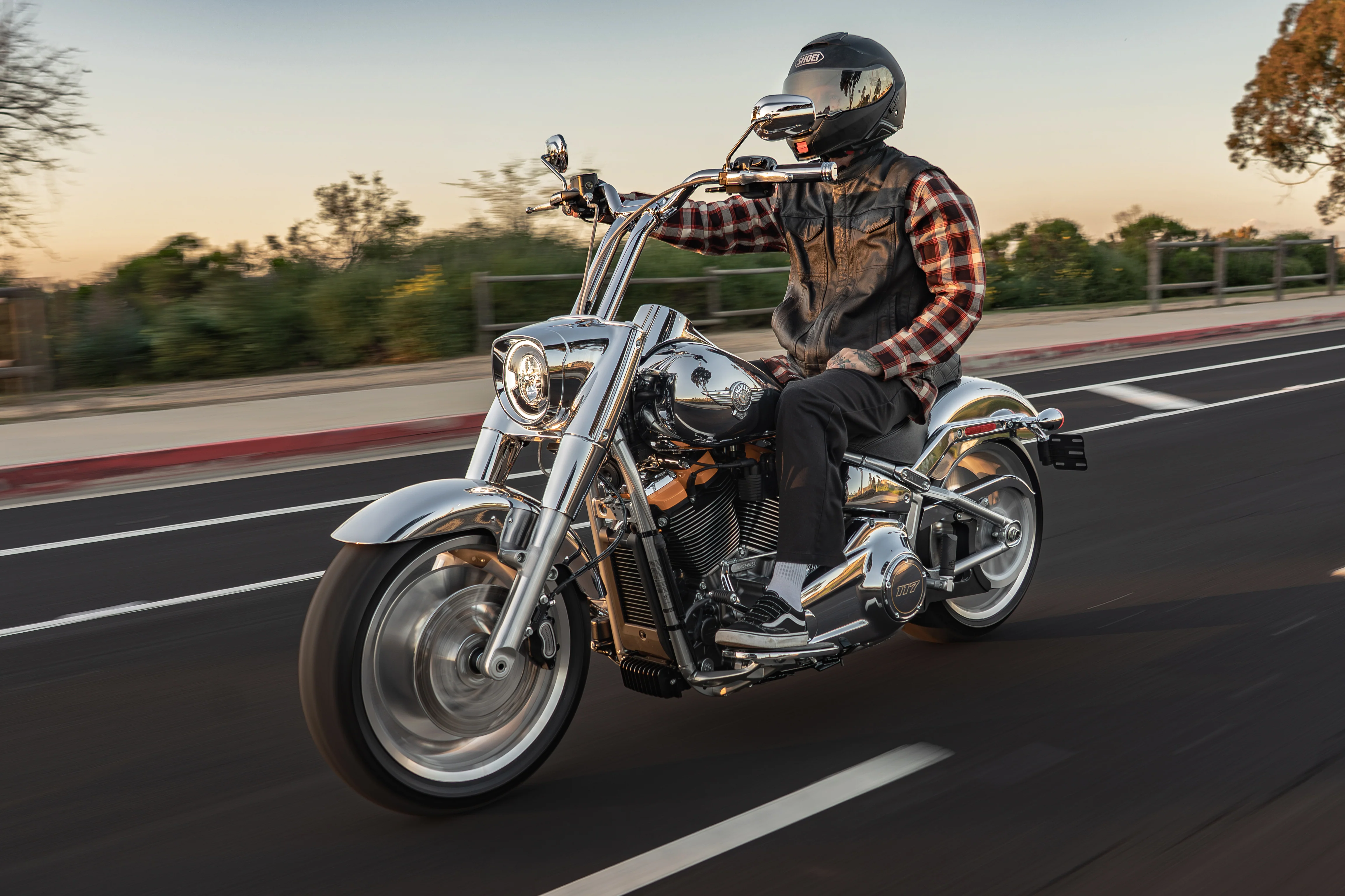 Low Bend Big Daddy 1.5 Pullback Riser &  Moto Bar Kit for 2025-2026 FAT BOY -  (Classic Chrome) - Image 16