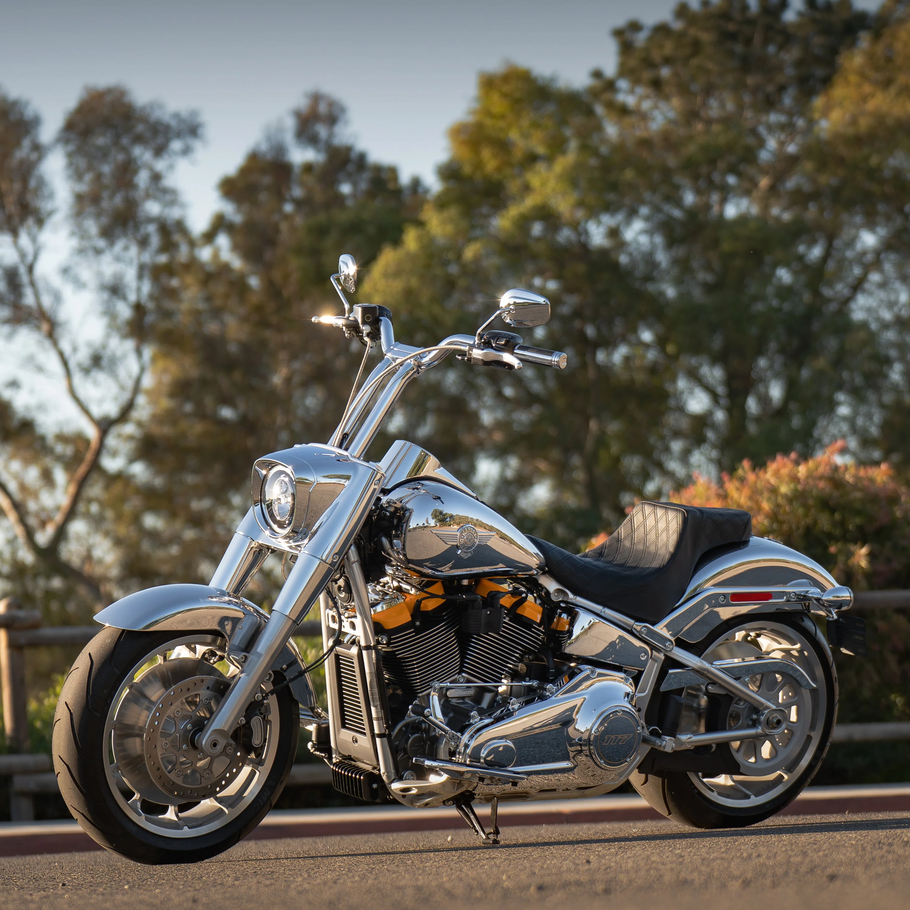 Low Bend Big Daddy 1.5 Pullback Riser &  Moto Bar Kit for 2025-2026 FAT BOY -  (Classic Chrome) - Image 21