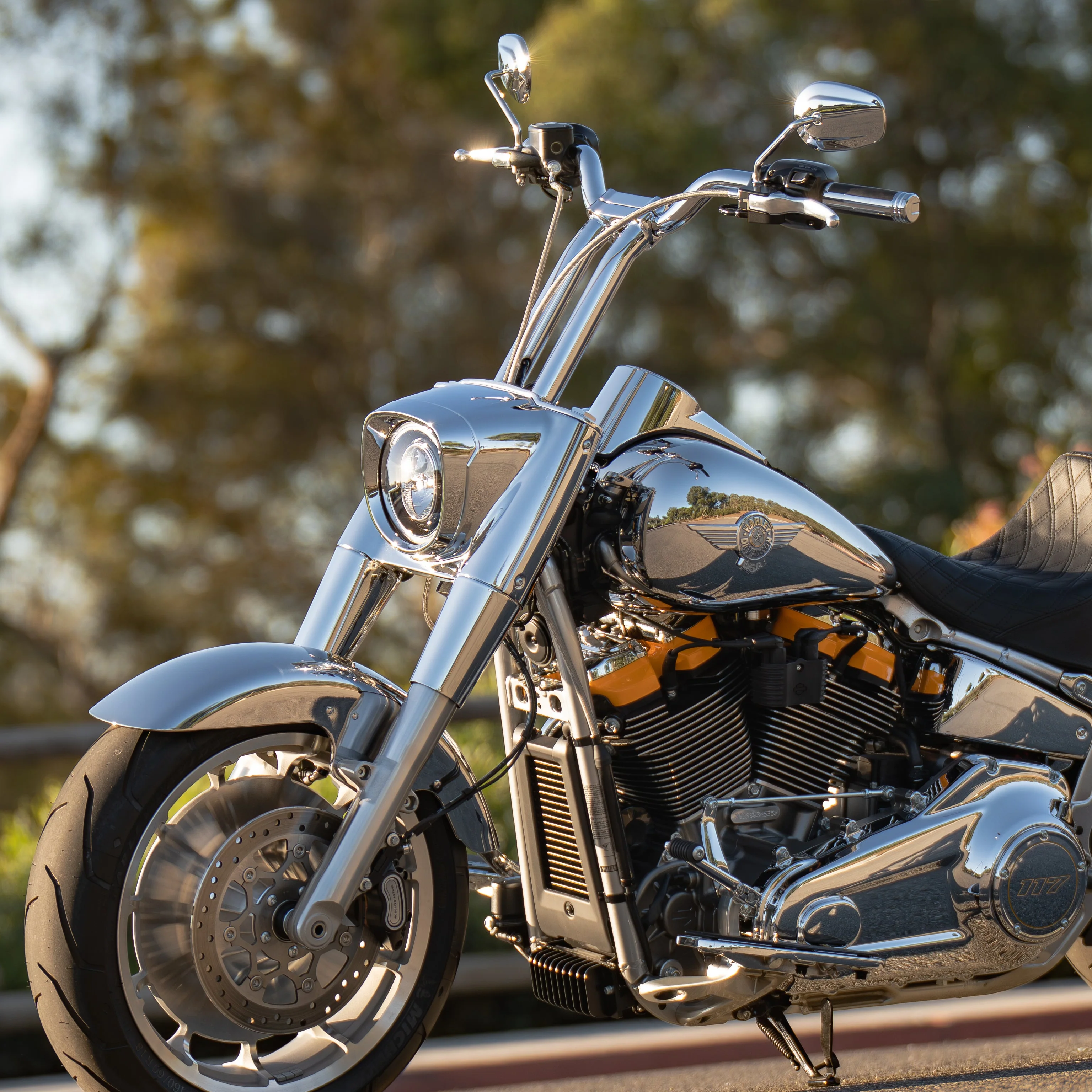Low Bend Big Daddy 1.5 Pullback Riser &  Moto Bar Kit for 2025-2026 FAT BOY -  (Classic Chrome) - Image 22