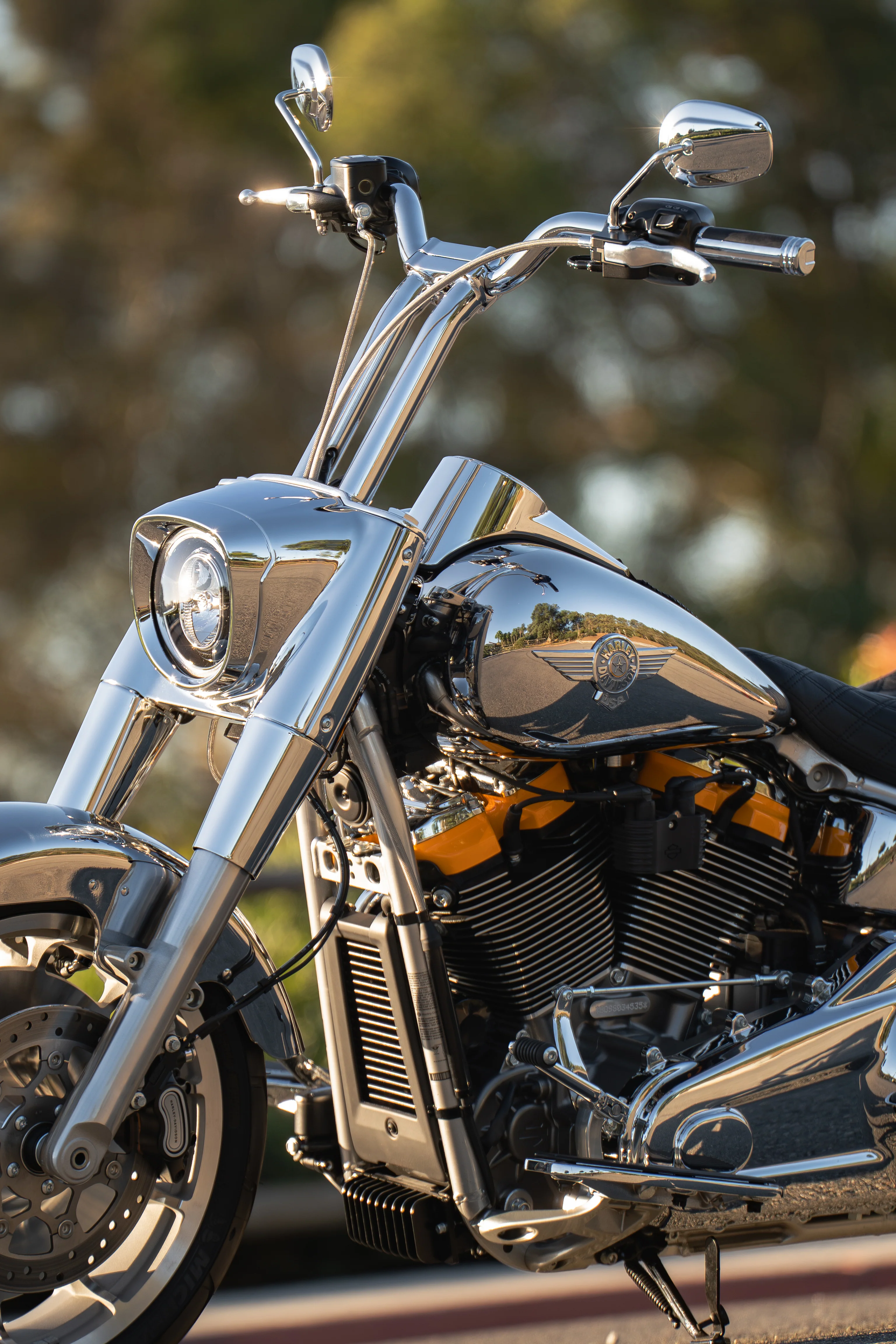 Low Bend Big Daddy 1.5 Pullback Riser &  Moto Bar Kit for 2025-2026 FAT BOY -  (Classic Chrome) - Image 23