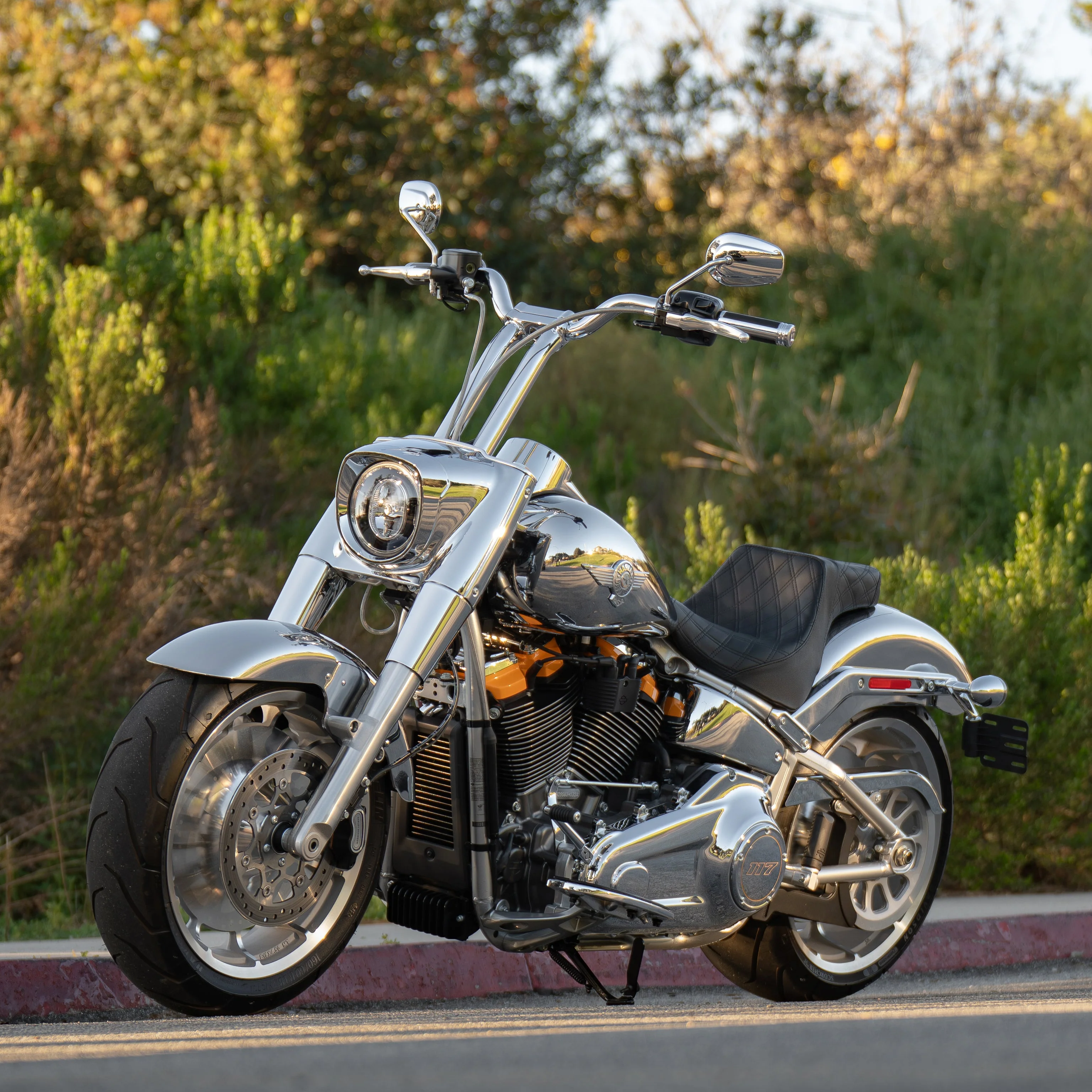 Low Bend Big Daddy 1.5 Pullback Riser &  Moto Bar Kit for 2025-2026 FAT BOY -  (Classic Chrome) - Image 26