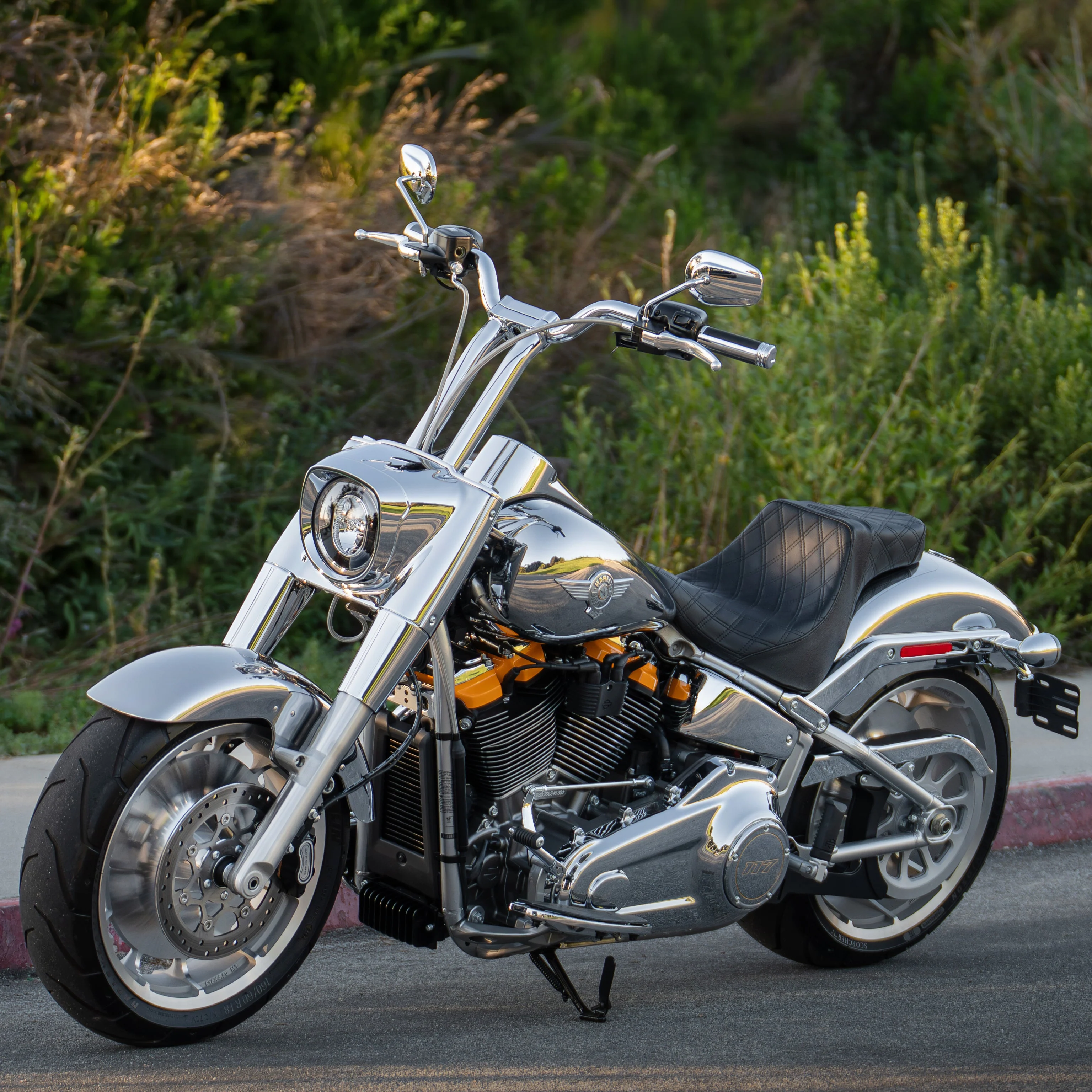 Low Bend Big Daddy 1.5 Pullback Riser &  Moto Bar Kit for 2025-2026 FAT BOY -  (Classic Chrome) - Image 28
