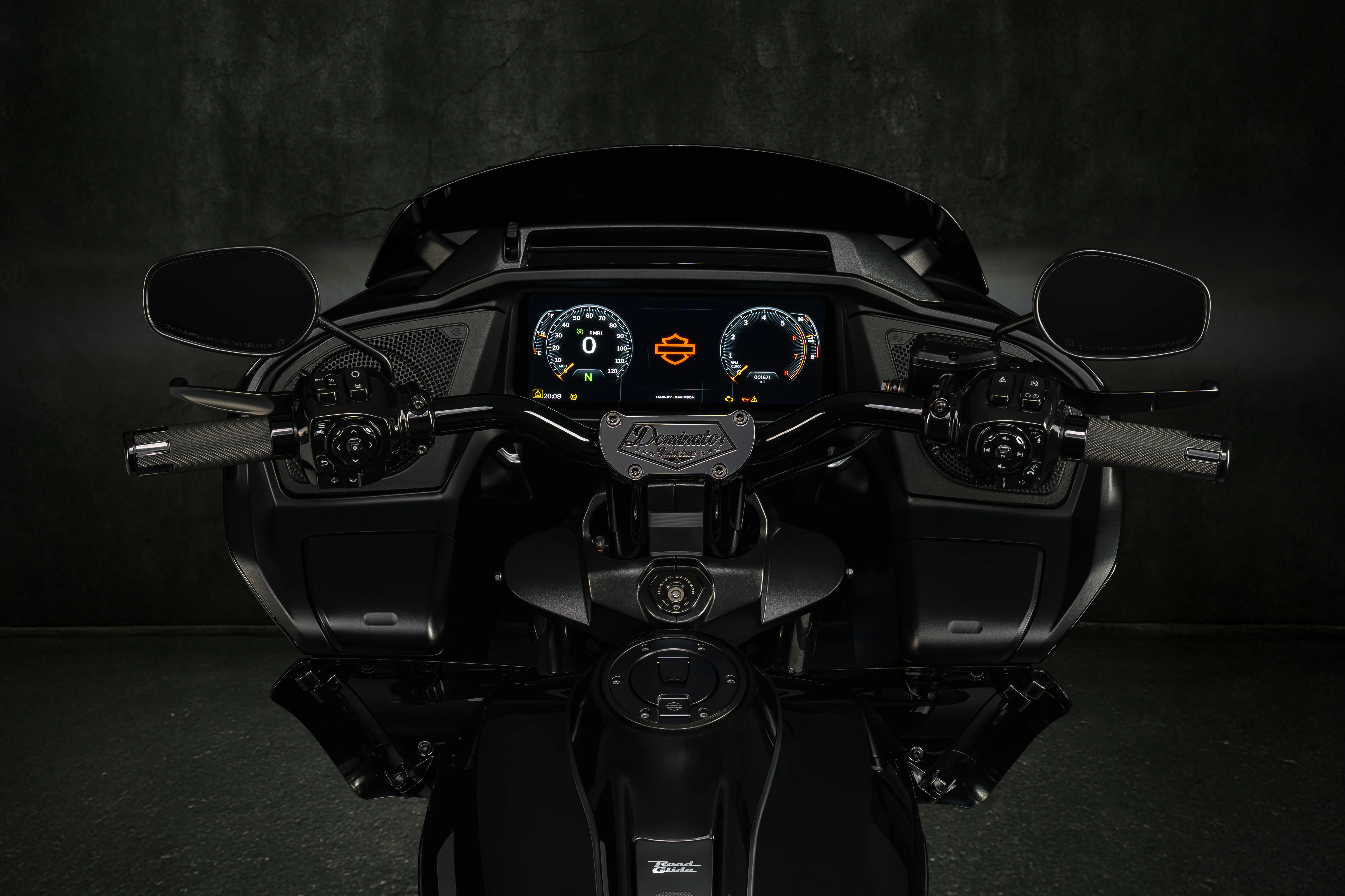Mid Bend Moto &  Bar Big Daddy 1 1/2 Pullback Riser Combination for 2023 CVO & 2024-2026 Road Glide Models (Gloss Black) - Image 4