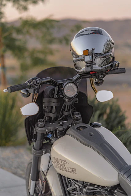 DARK KNIGHT'S 2022-2023 Low Rider S Lane Splitter MX-T Bar Kit with Round Relocation Mount - Image 3
