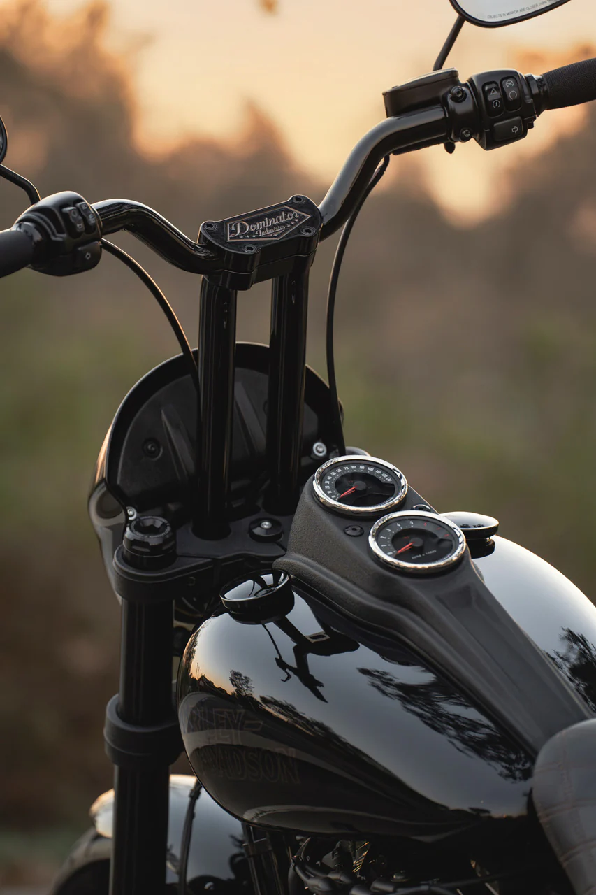 Big Daddy 1 1/2" Pullback Riser & 1 1/4" Low Bend Moto Bar Combination for 2020-2021 Low Rider S (Gloss Black) - Image 16