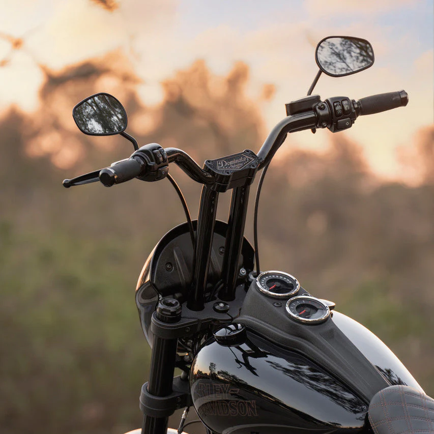 Big Daddy 1 1/2" Pullback Riser & 1 1/4" Low Bend Moto Bar Combination for 2020-2021 Low Rider S (Gloss Black) - Image 5