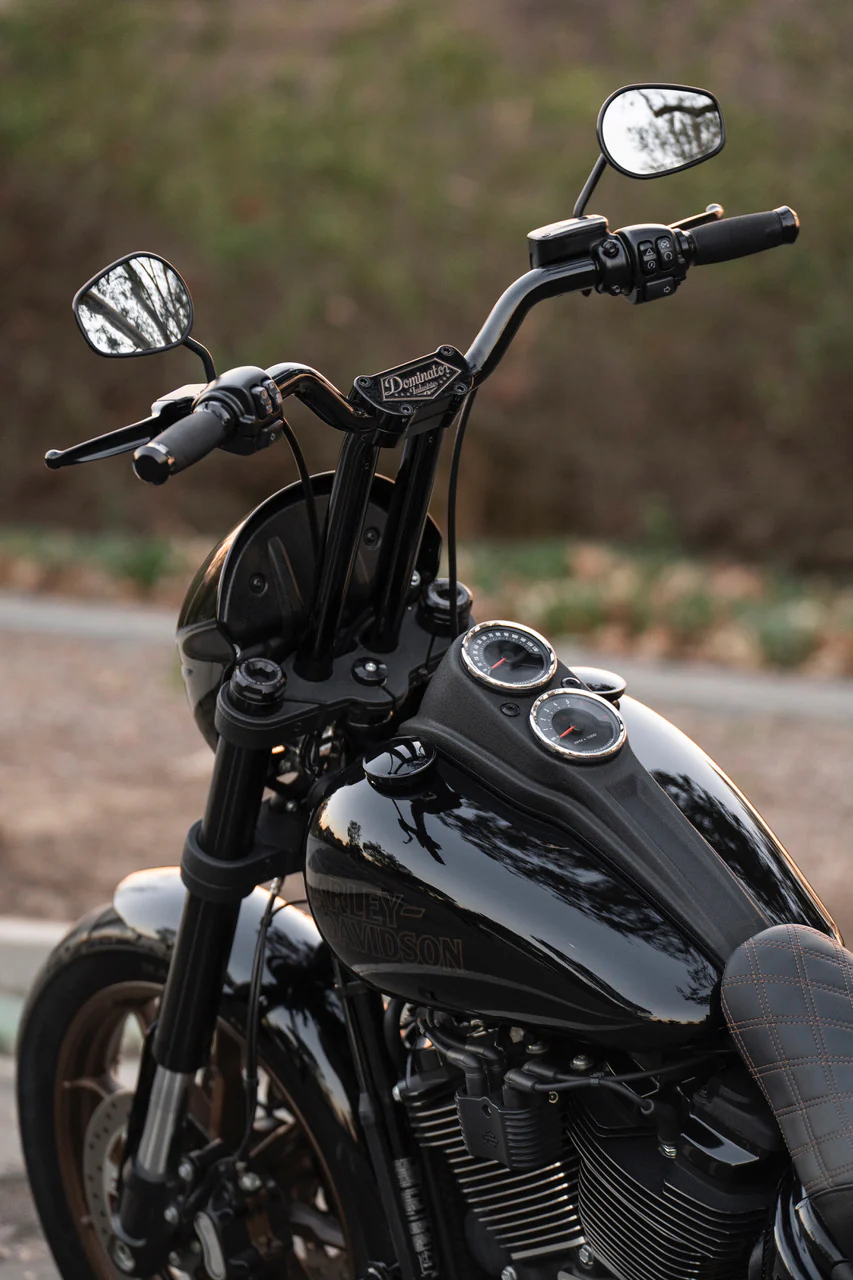 Big Daddy 1 1/2" Pullback Riser & 1 1/4" Low Bend Moto Bar Combination for 2020-2021 Low Rider S (Gloss Black) - Image 10