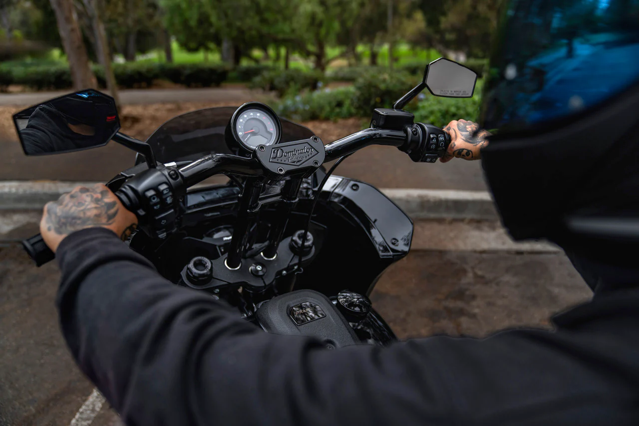 PULLBACK RISER & 1 1/4" LOW BEND MOTO BAR FOR 2022-2024 LOW RIDER S (INCLUDES ROUND GAUGE RELOCATION MOUNT) - Image 6