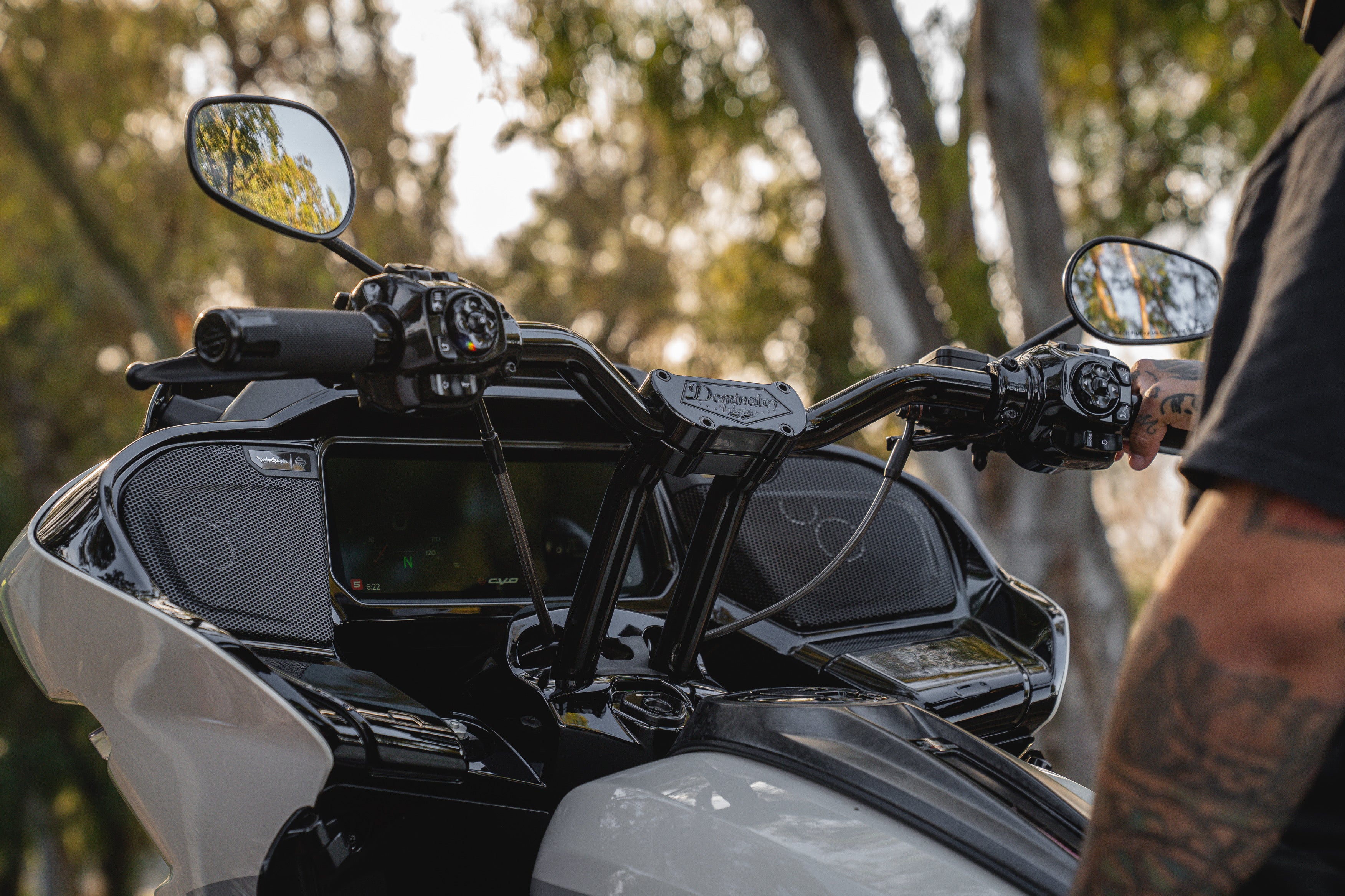 Pullback Riser & 1 1/4" Low Bend Moto Bar Combination for 2023 CVO & 2024-2026 Road Glide Models (Gloss Black) - Image 10