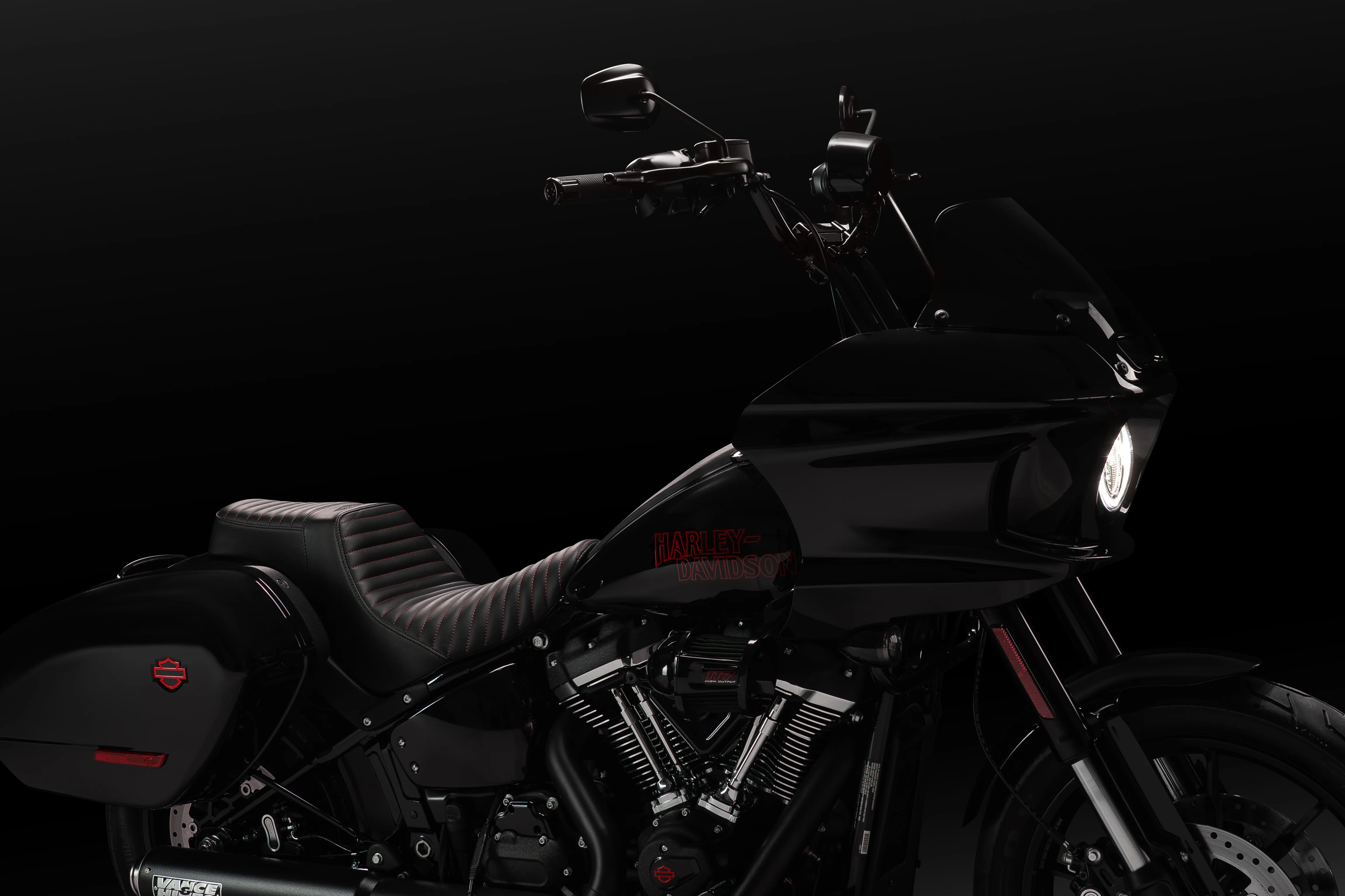 High Bend Moto Bar & Big Daddy 1.5 Pullback Riser Kit for 2024-2026 Road Glide (Redline Red) - Image 13