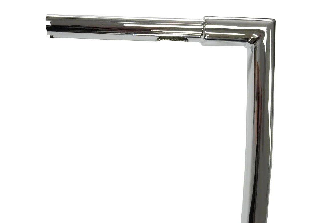 Miter Cut Ape Hanger Bars, 1 1/4 Inch Diameter, 14 Inch Rise, Classic Chrome - Image 4