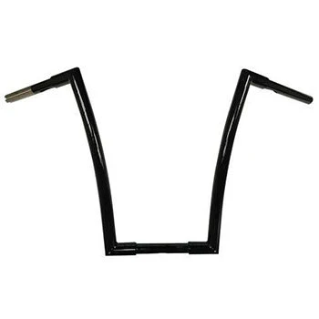 Miter Cut Ape Hanger Bars, 1 1/4 Inch Diameter, 16 Inch Rise, Gloss Black - Image 2