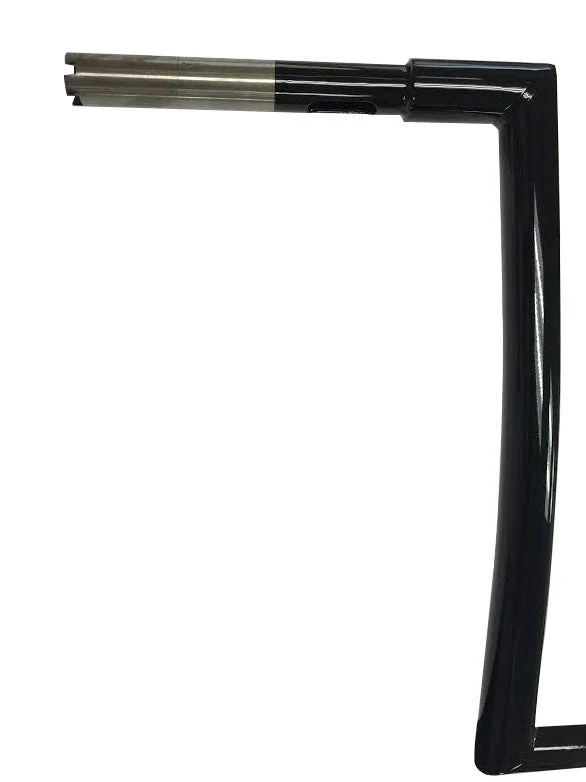 Miter Cut Ape Hanger Bars, 1 1/4 Inch Diameter, 16 Inch Rise, Gloss Black - Image 6