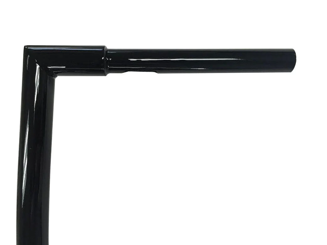 Miter Cut Ape Hanger Bars, 1 1/4 Inch Diameter, 18 Inch Rise, Gloss Black - Image 5