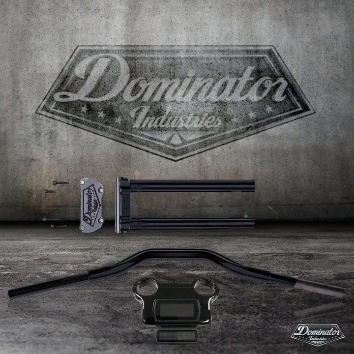 Pre-Wired Dominator Pullback Riser & 1 1/4" Moto Bar Combination for 2011-2024 Street Bob (Gloss Black) - Image 9
