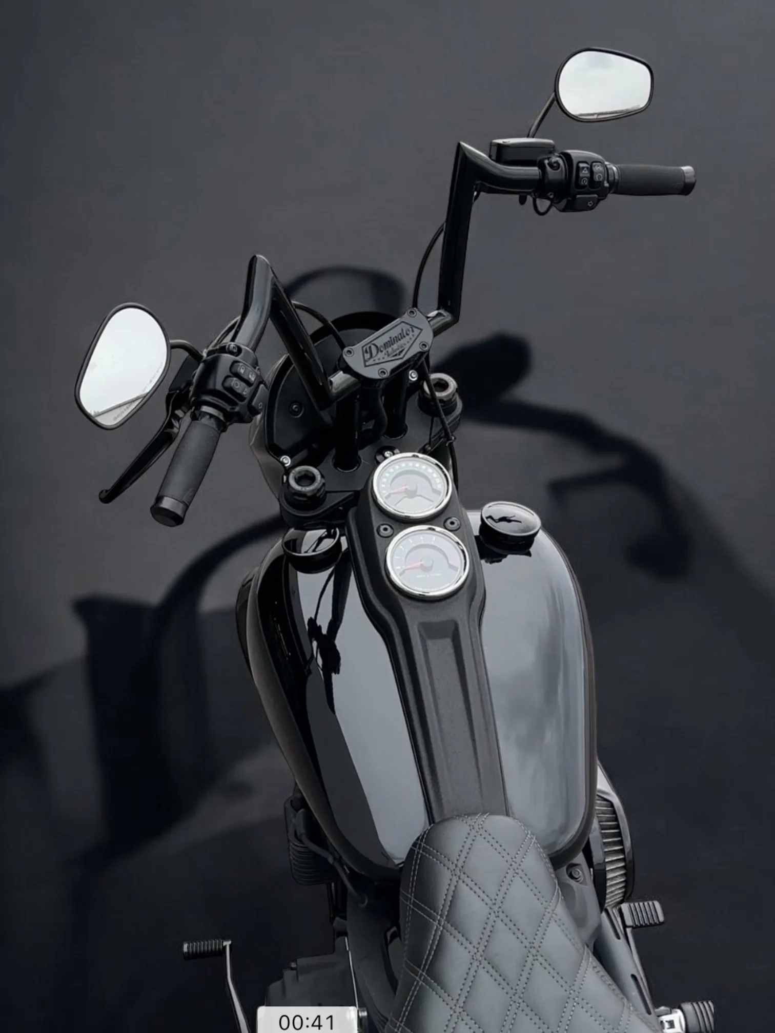 Pre-Wired Pullback Riser & Mini Meathook Ape Combination for 2020-2021 Low Rider S (Gloss Black) - Image 3