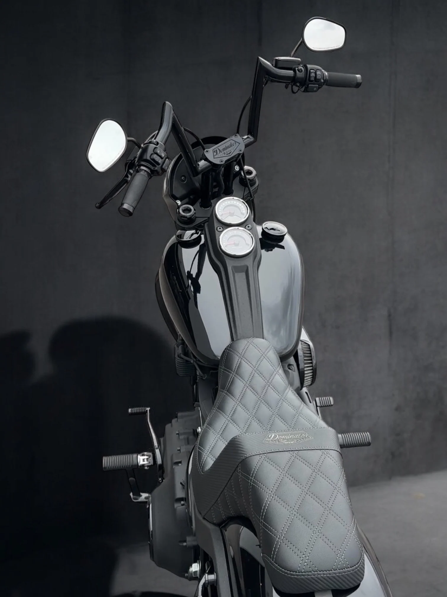 Pre-Wired Pullback Riser & Mini Meathook Ape Combination for 2020-2021 Low Rider S (Gloss Black) - Image 4