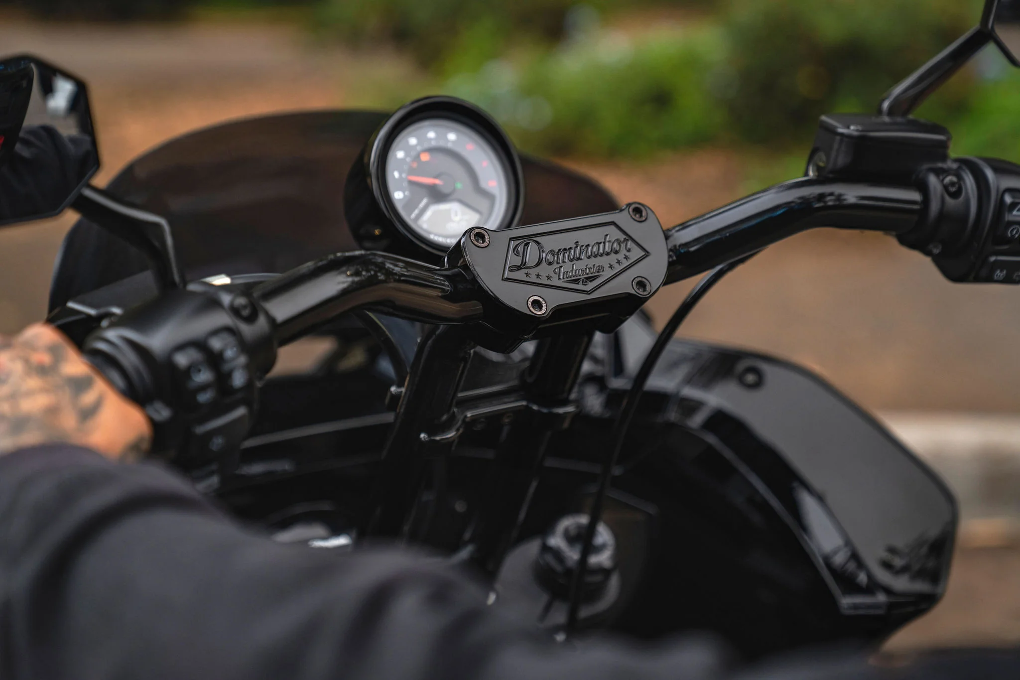 Pullback Riser & 1 1/4" Low Bend Moto Bar All In One Kit for 2022-2024 Low Rider S (Includes Round Gauge Relocation Mount) - Image 5