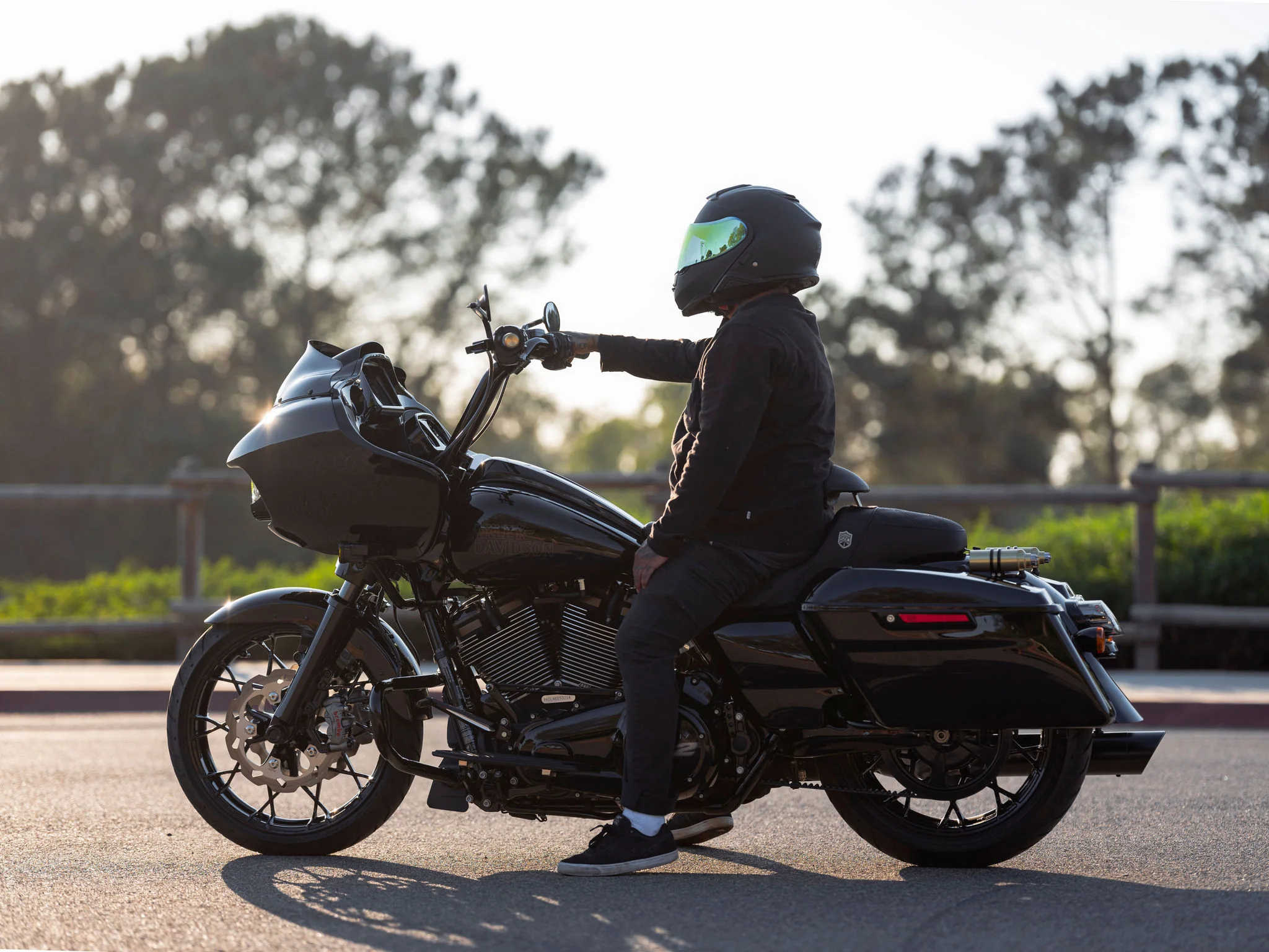 Pullback Riser & 1 1/4" Low Bend Moto Bar Combination for 2008-2013 Road Glide (Gloss Black) - Image 14