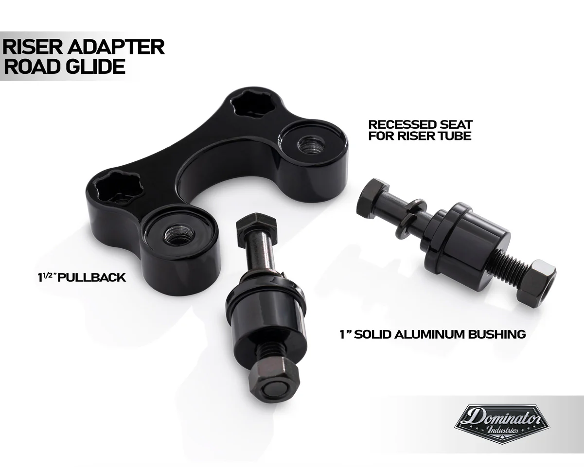 Pullback Riser & 1 1/4" Moto Bar Combination for 2015-2023 Road Glide Models (Classic Chrome) - Image 6