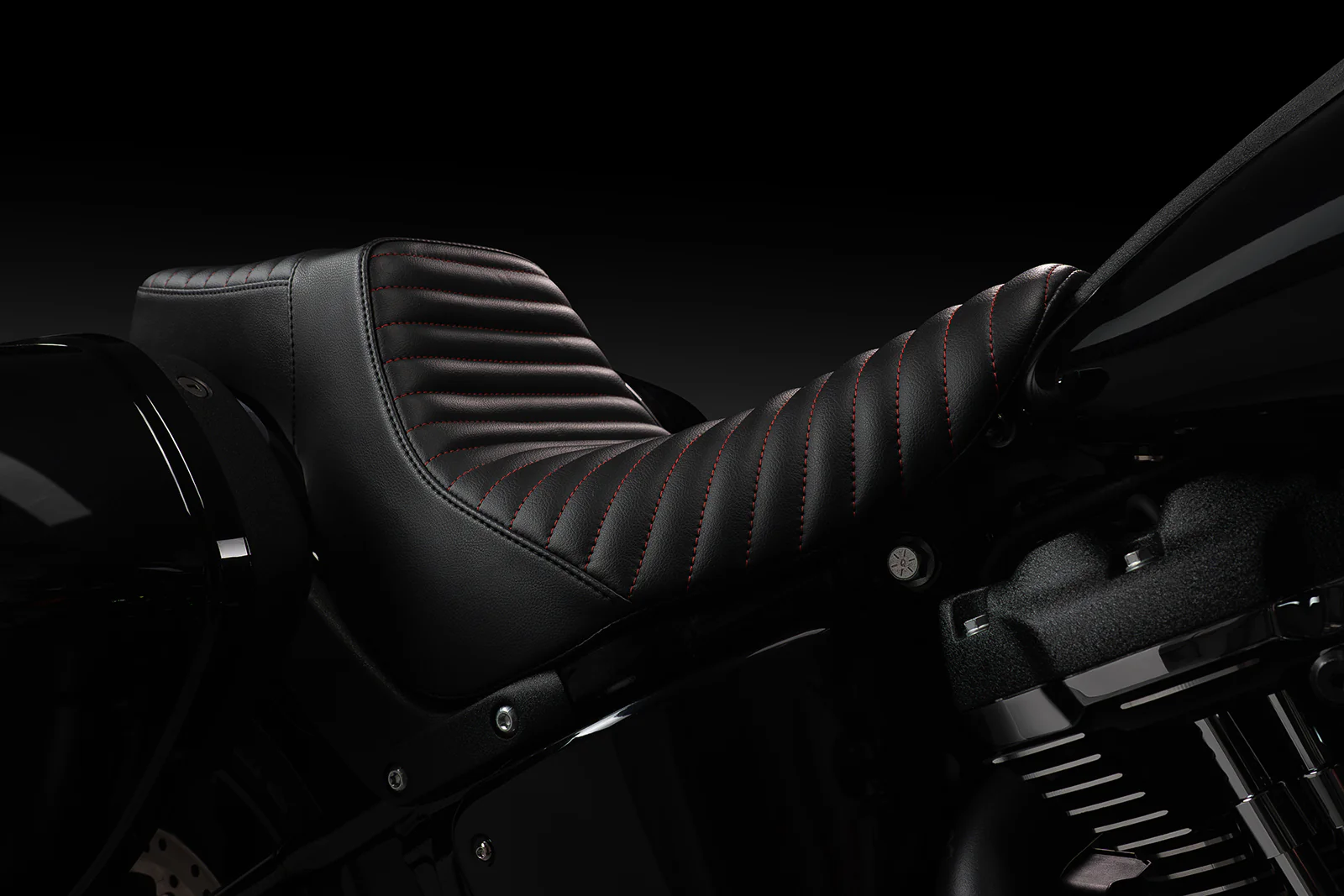 Red Stitch Tuck & Roll Stealth-Grip™ Premium 2-Up Saddle for 2020-2026 Low Rider S & ST - Image 3