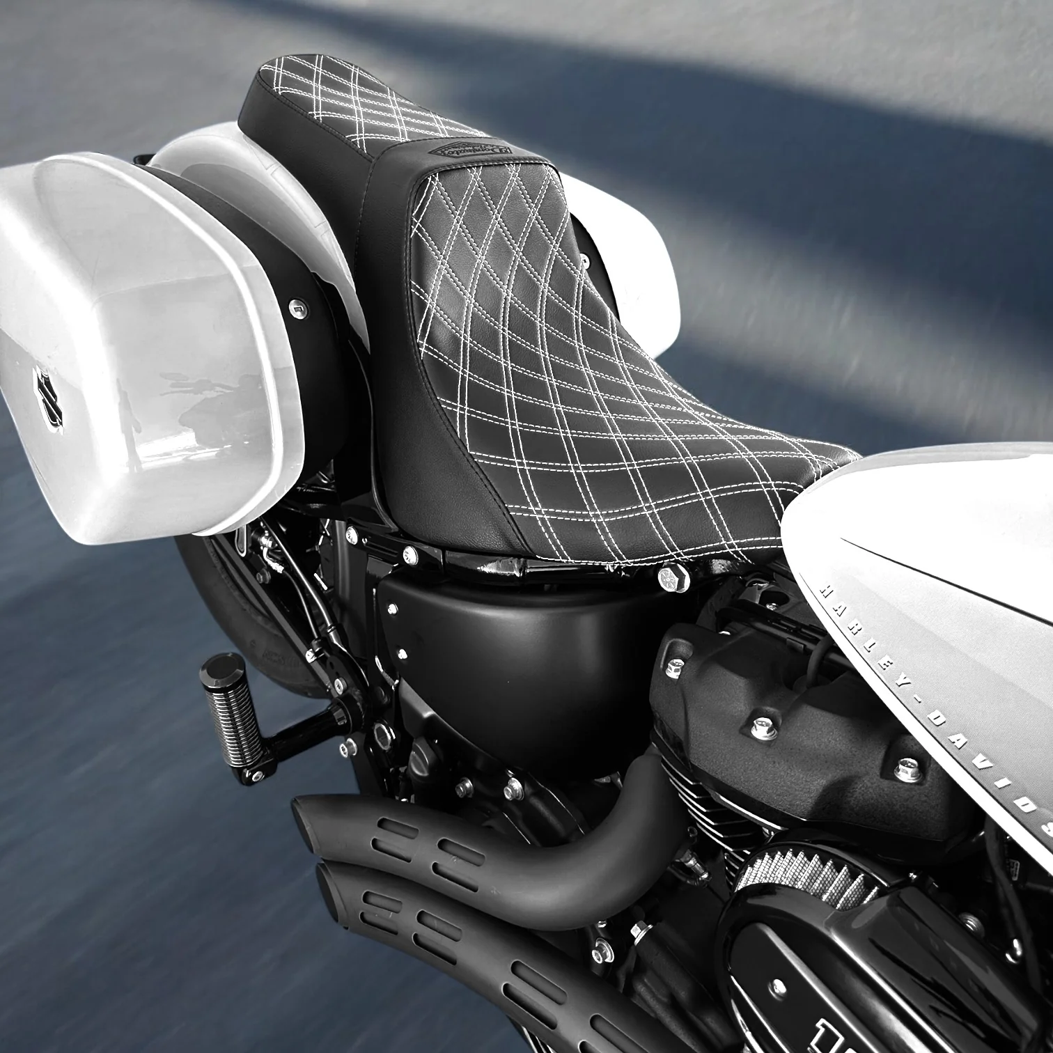 Stealth-Grip™ Premium 2-Up Double Diamond Saddles for 2018-2026 Street Bob Models - Image 11