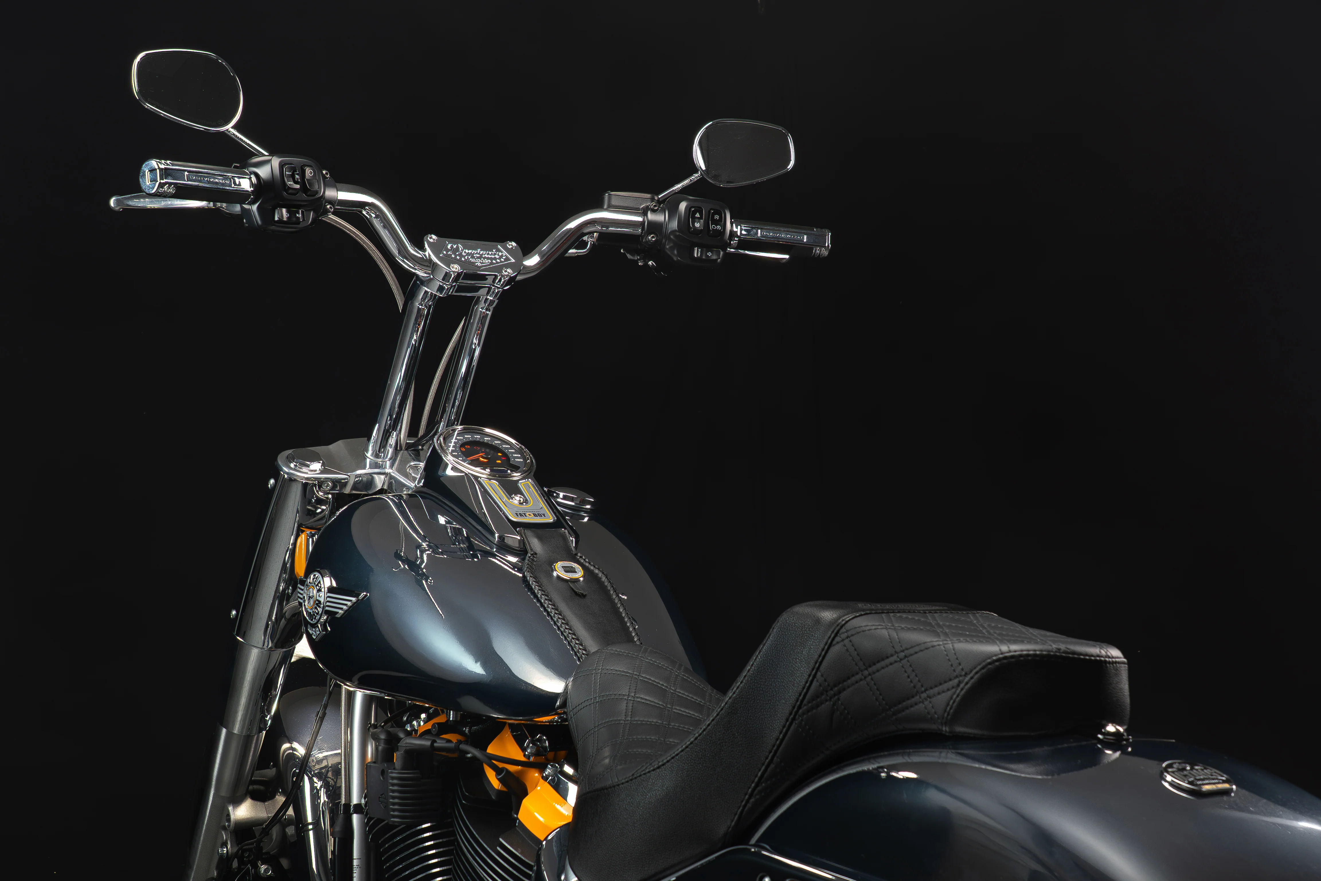 Low Bend Big Daddy 1.5 Pullback Riser &  Moto Bar Kit for 2025-2026 FAT BOY -  (Classic Chrome) - Image 6