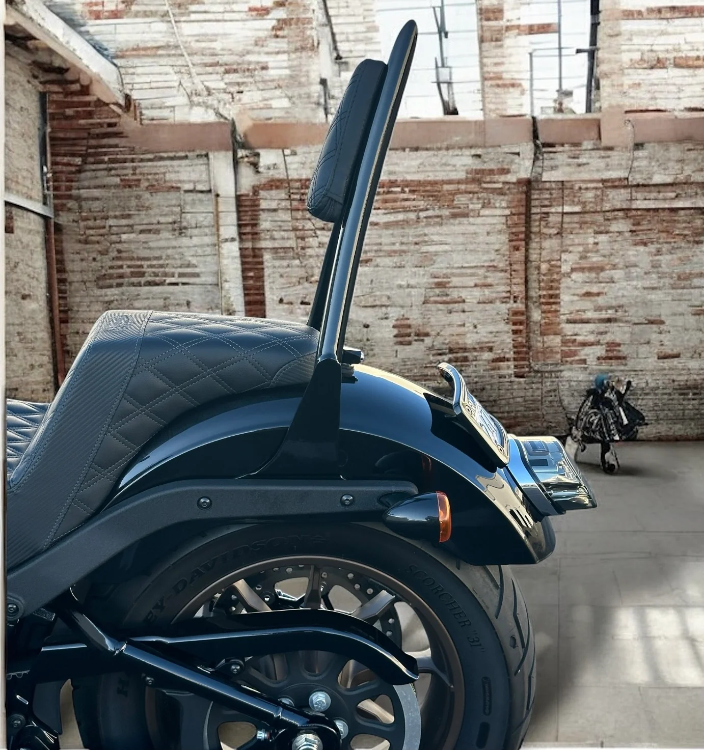 The Original, patented, 16" Diablo Sissy Bar for 2020 and newer Low Rider S and ST Models (Gloss Black) - Image 7