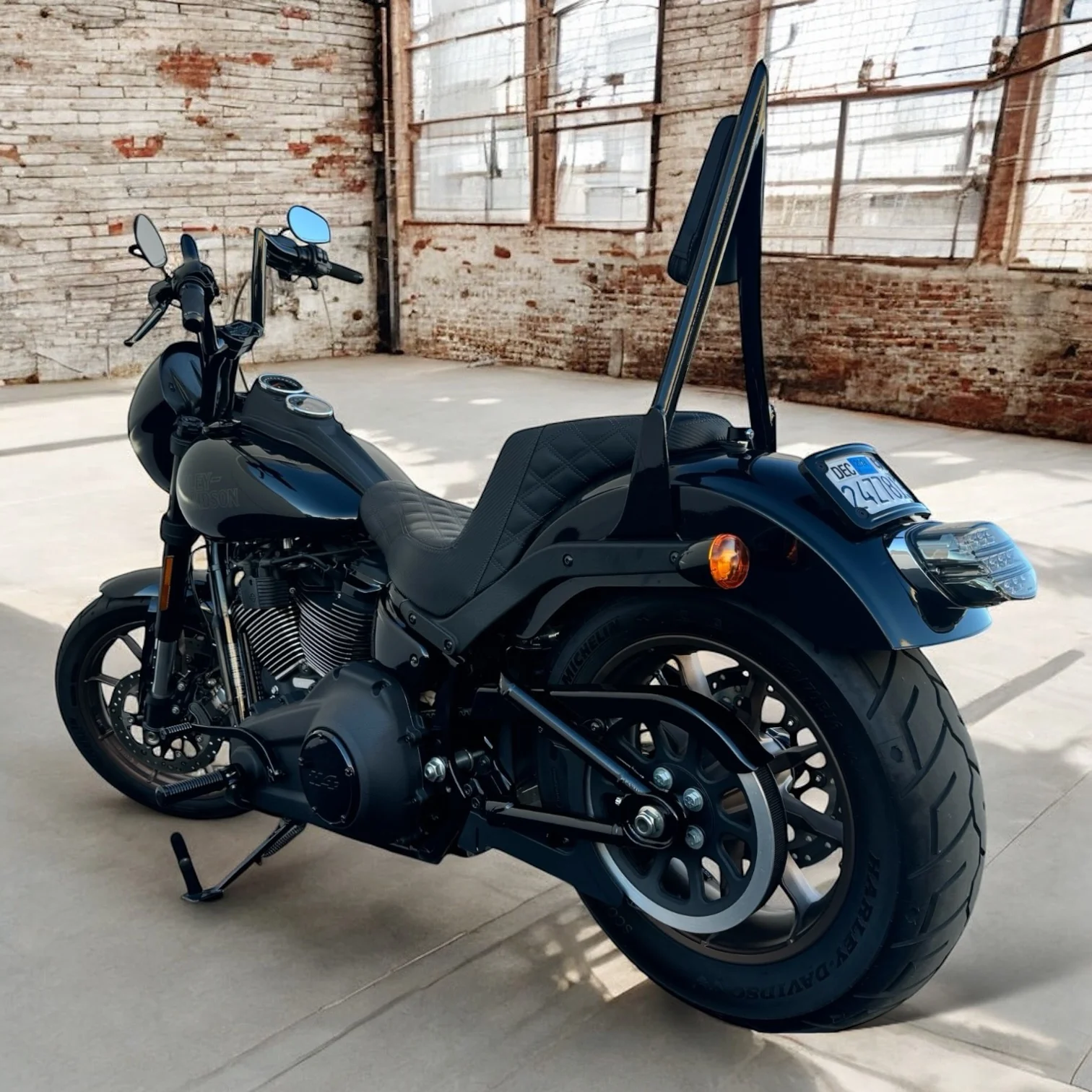 The Original, patented, 16" Diablo Sissy Bar for 2020 and newer Low Rider S and ST Models (Gloss Black) - Image 8