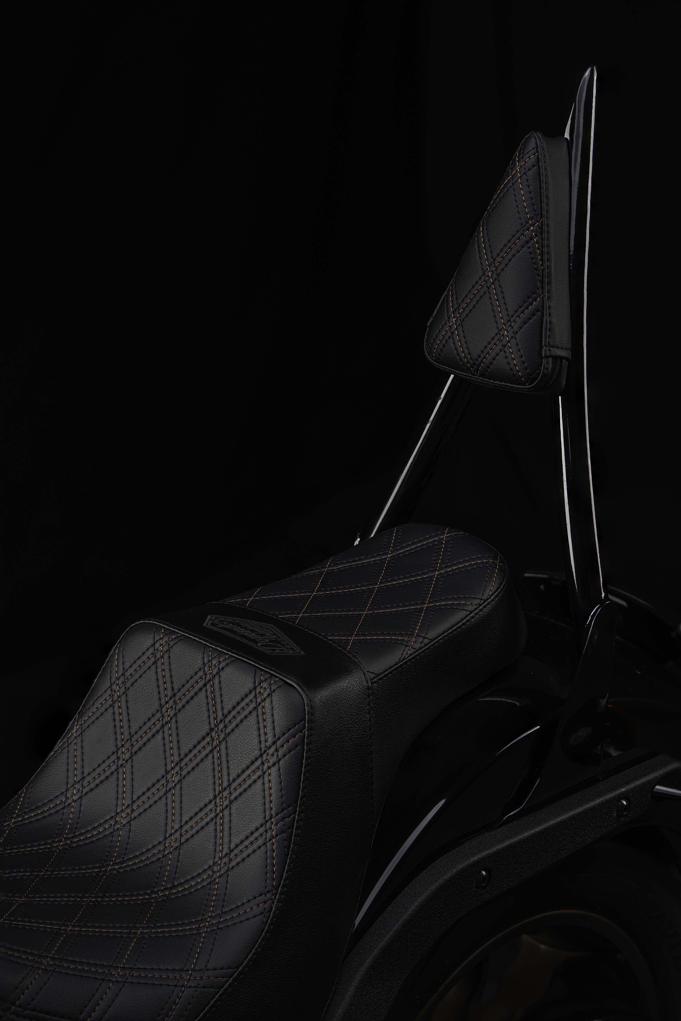 Our Diablo Sissy Bar with Triple Diamond Backrest Pad! (For Touring Models) - Image 3