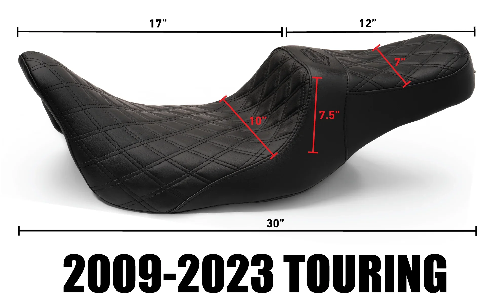 Triple Diamond™ Stealth-Grip™ Premium 2-Up Saddles for 2009-2022 Road King Standard - Image 5